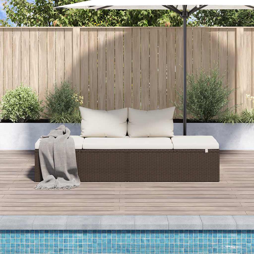 Lettino da Giardino Marrone 195x60 cm in Polyrattan