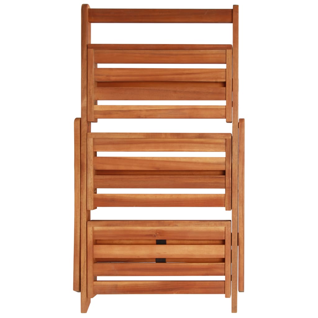 Piedistallo per Piante a 3 Livelli 50x63x80cm Massello d'Acacia