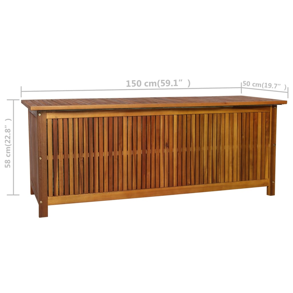 Baule da Giardino 150x50x58 cm in Massello di Acacia