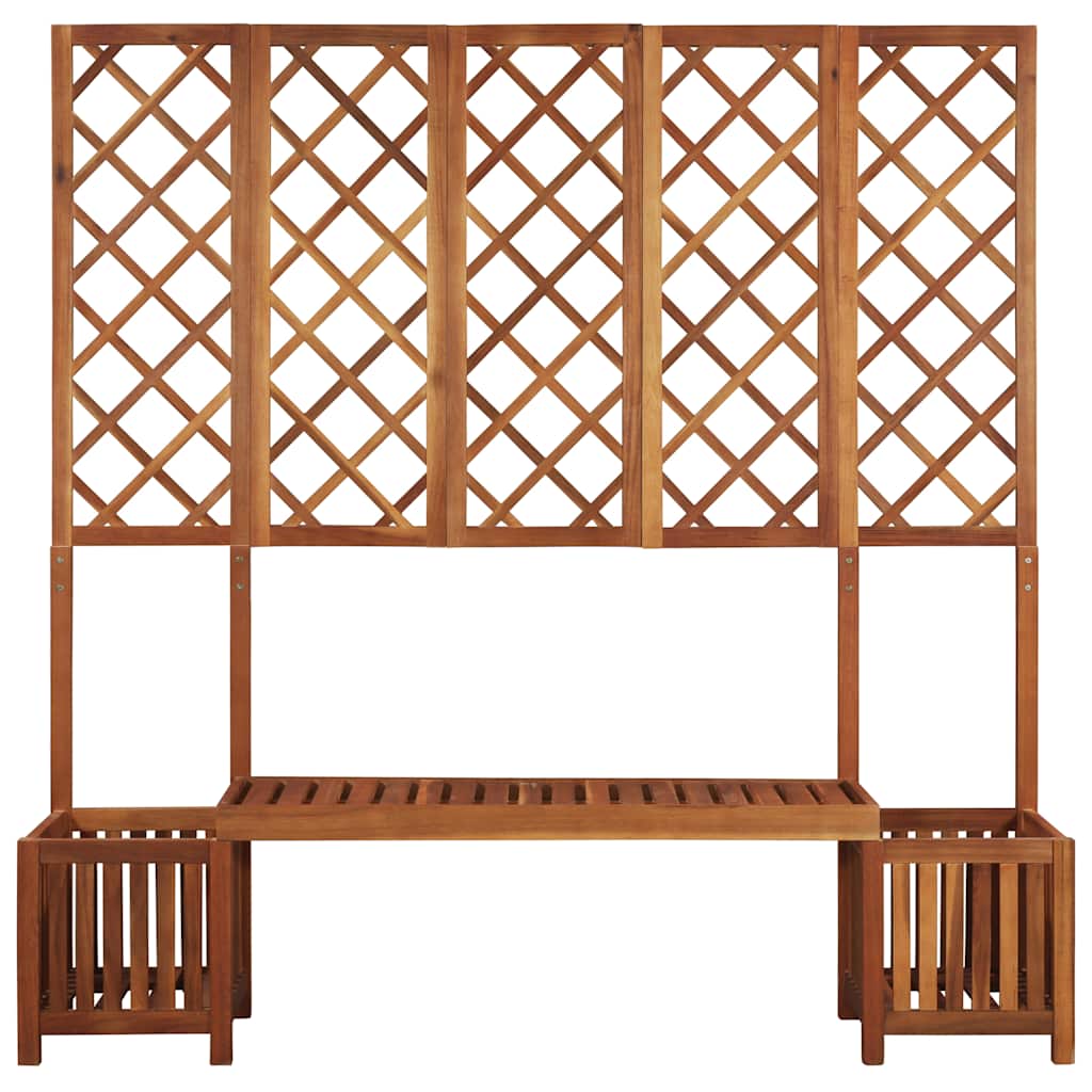 Fioriera da Giardino con Panca e Graticcio in Legno di Acacia