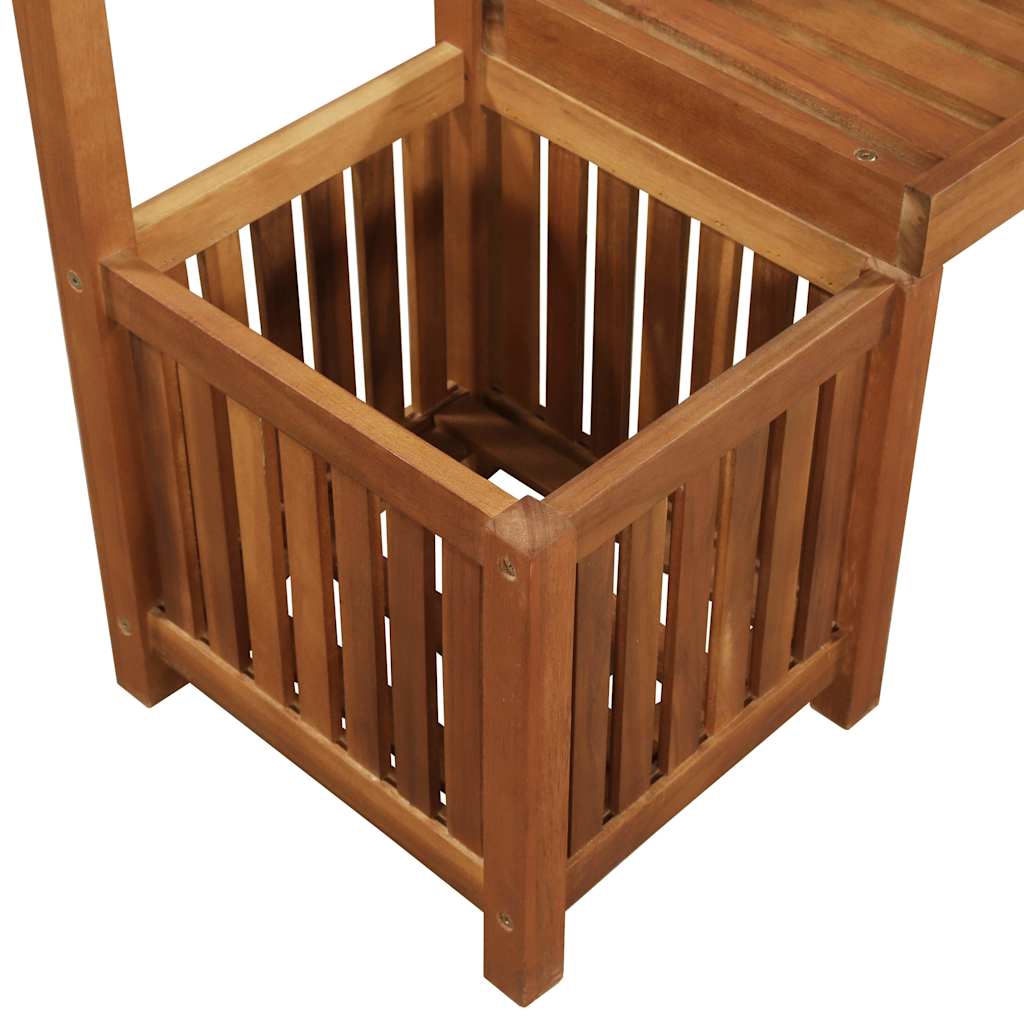 Fioriera da Giardino con Panca e Graticcio in Legno di Acacia