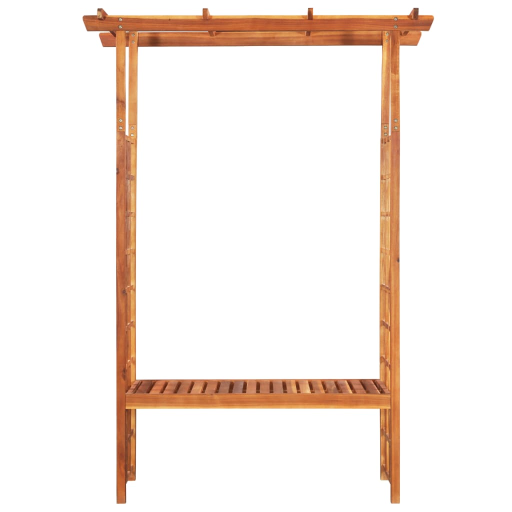 Pergola da Giardino e Panca in Massello di Acacia 143x50x198 cm