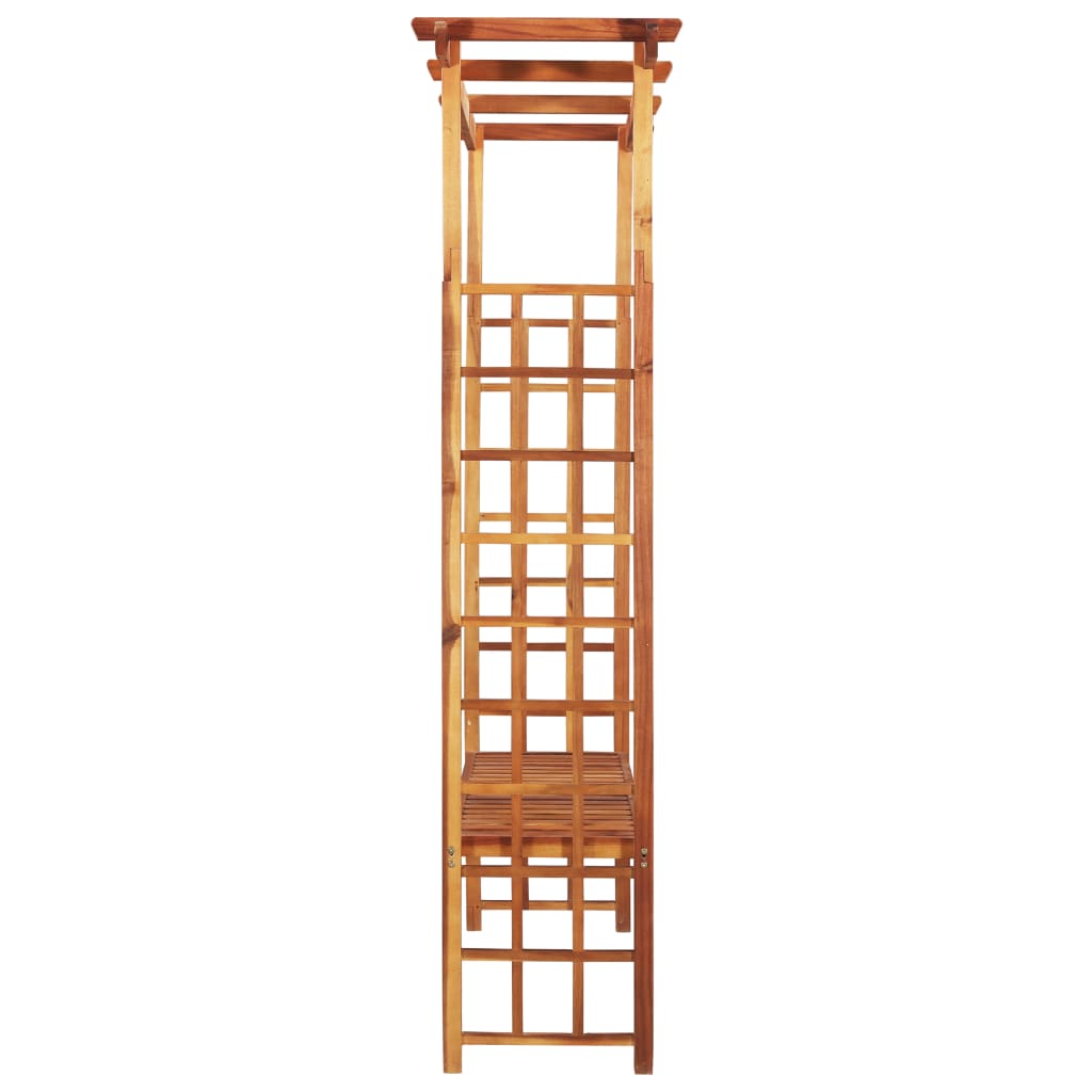 Pergola da Giardino e Panca in Massello di Acacia 143x50x198 cm
