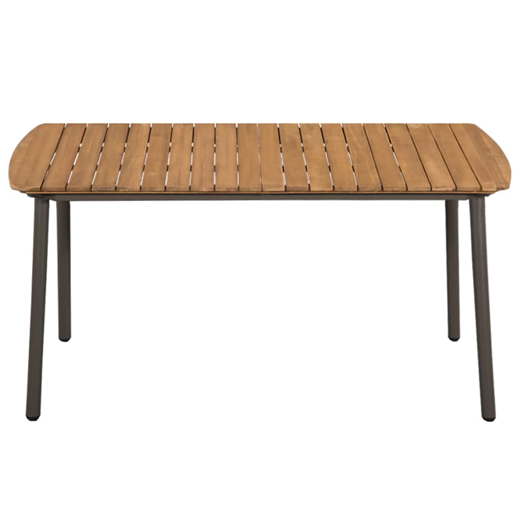 Tavolo da Giardino 150x90x72cm in Massello di Acacia e Acciaio