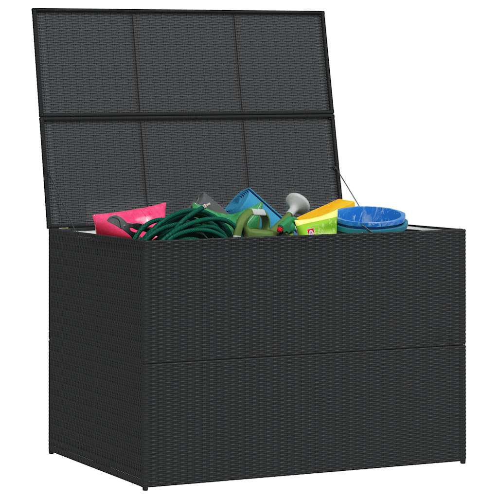 Baule da Giardino Nero 150x100x100 cm in Polyrattan