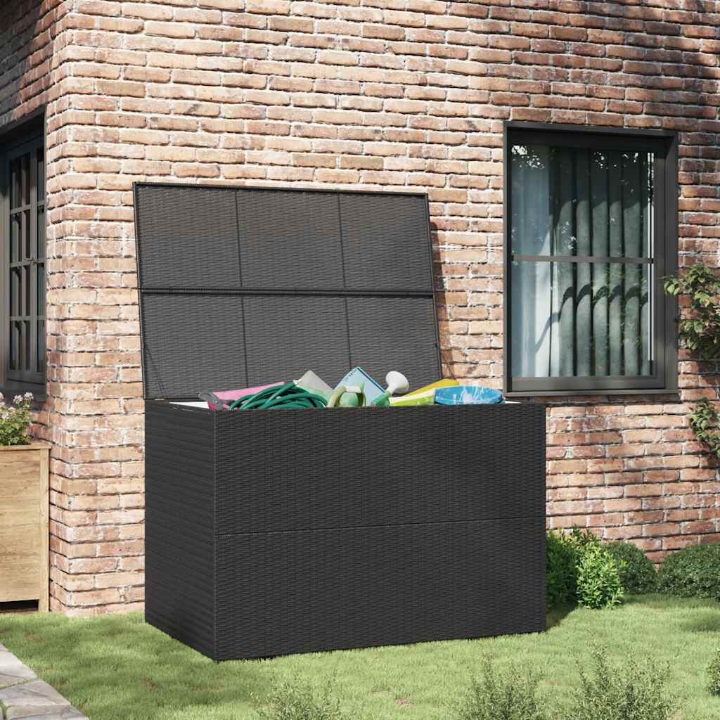 Baule da Giardino Nero 150x100x100 cm in Polyrattan