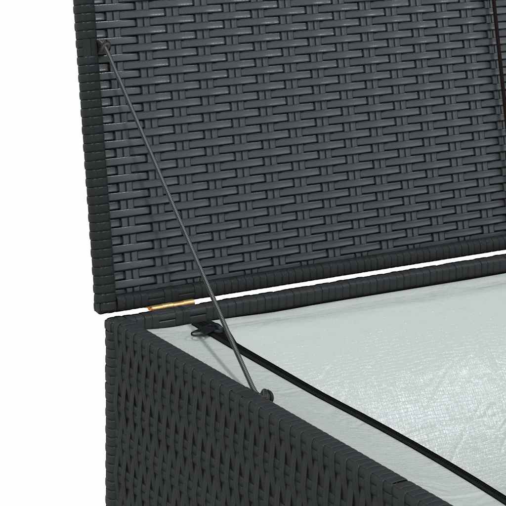 Baule da Giardino Nero 150x100x100 cm in Polyrattan