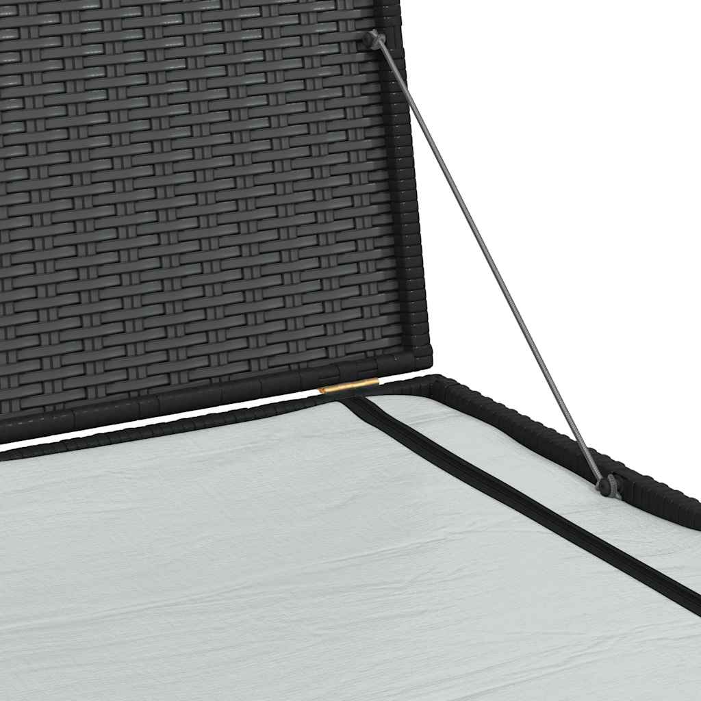 Baule da Giardino Nero 150x100x100 cm in Polyrattan