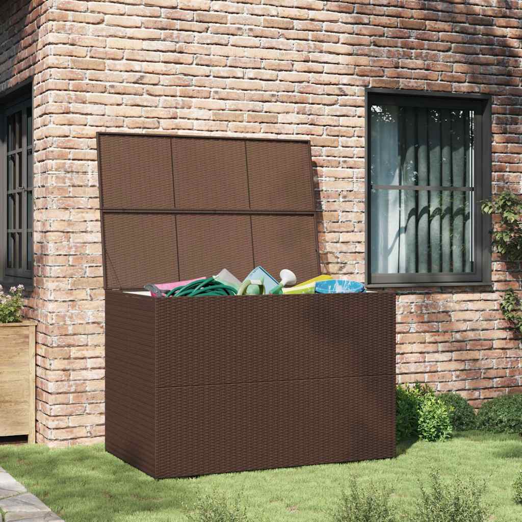 Baule da Giardino Marrone 150x100x100 cm in Polyrattan