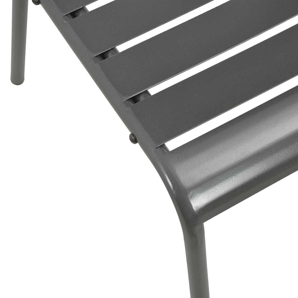 Set da Pranzo da Giardino 7 pz in Acciaio Grigio Scuro