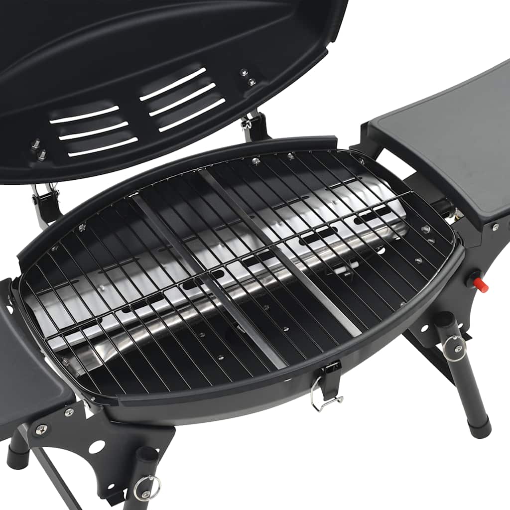 Barbecue e Griglia a Gas Portatile con Fornello Nero
