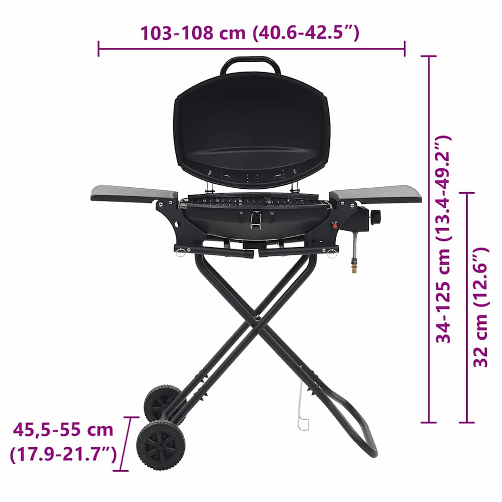 Barbecue a gas portatile in acciaio verniciato, 103 x 47 cm