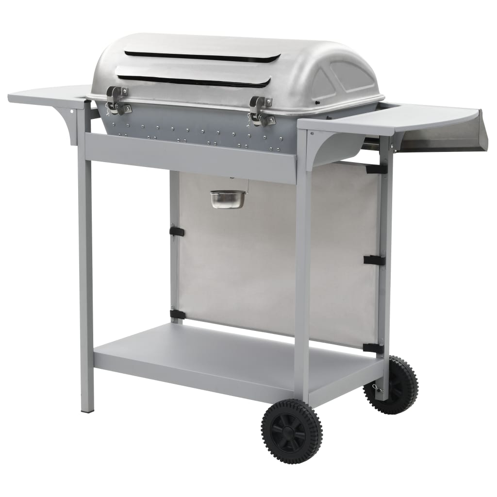 Barbecue Griglia a Gas 6 Fornelli Acciaio Inossidabile Argento