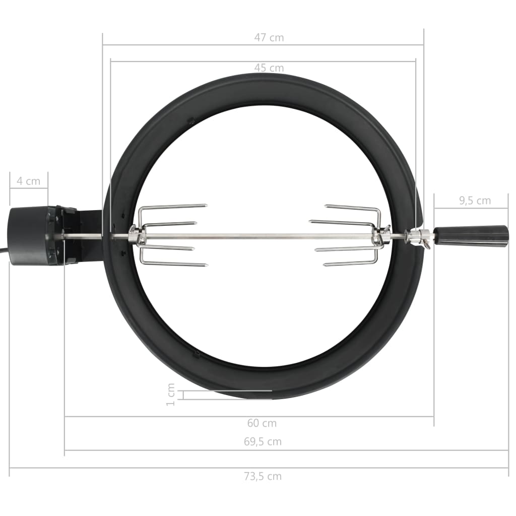 Kit per Barbecue allo Spiedo 47 cm Nero