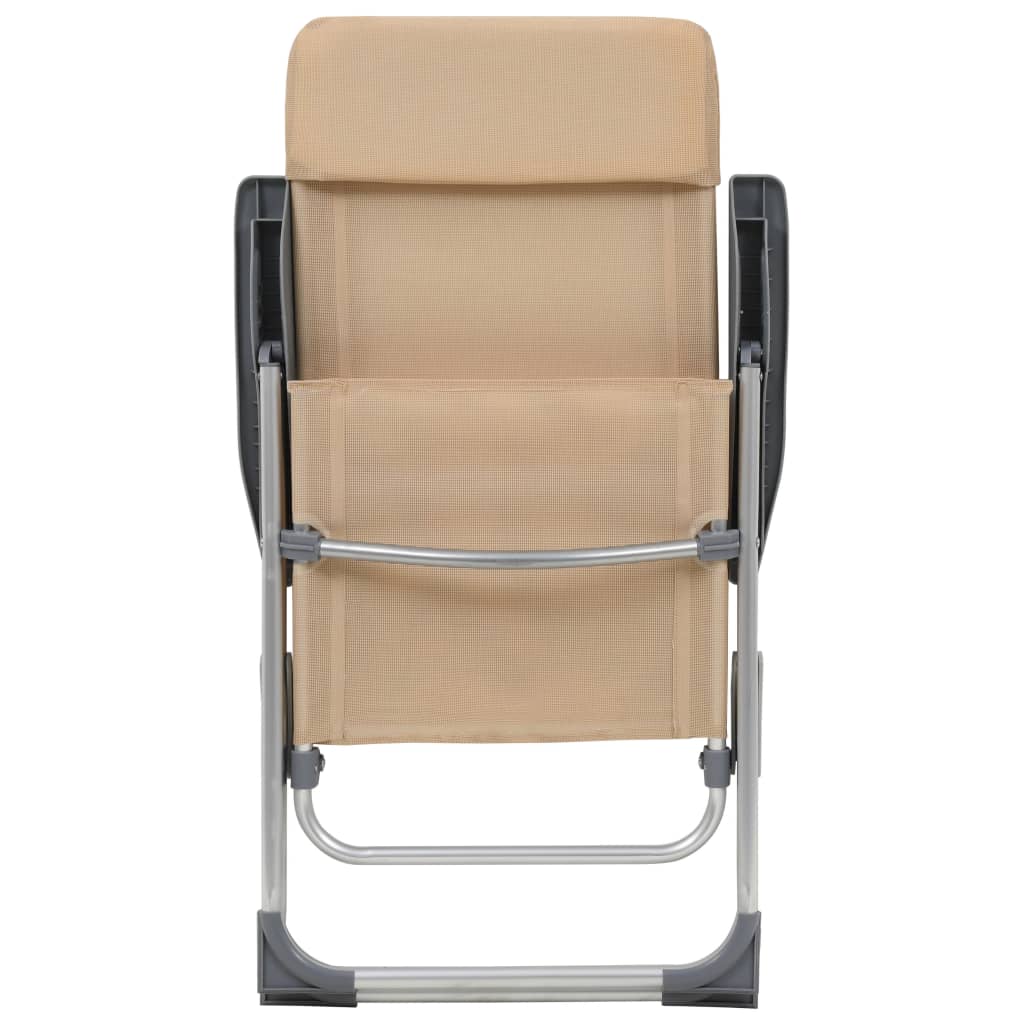 Sedie Pieghevoli da Campeggio 4 pz in Alluminio Crema