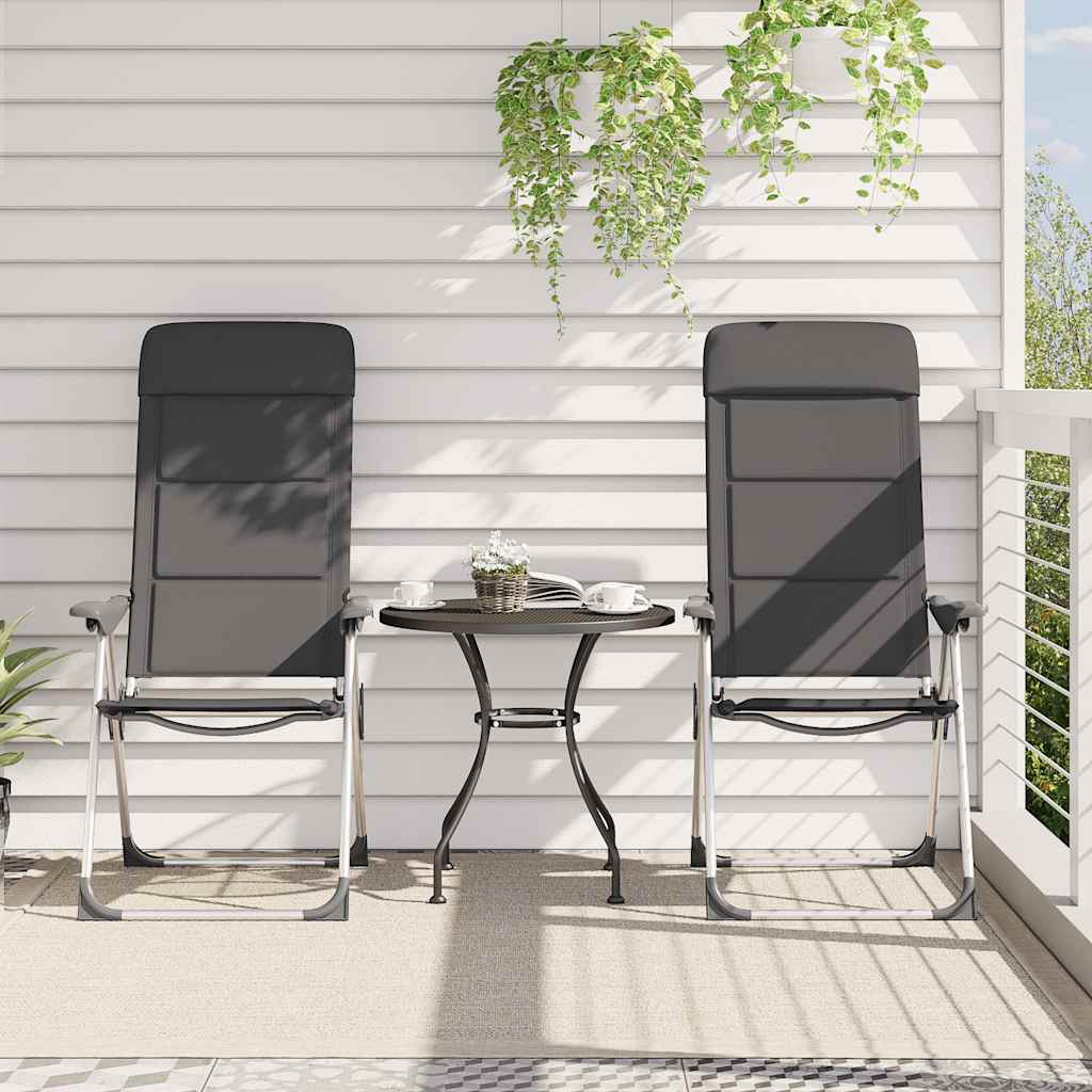 Sedie da Campeggio 2 pz in Alluminio Grigio 58x69x111 cm