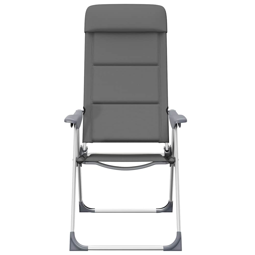 Sedie da Campeggio 2 pz in Alluminio Grigio 58x69x111 cm