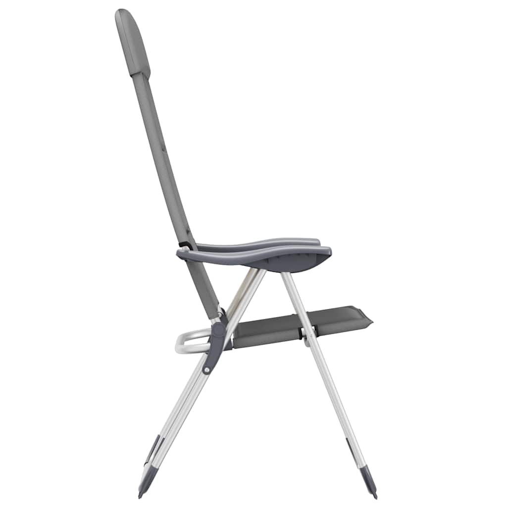 Sedie da Campeggio 2 pz in Alluminio Grigio 58x69x111 cm