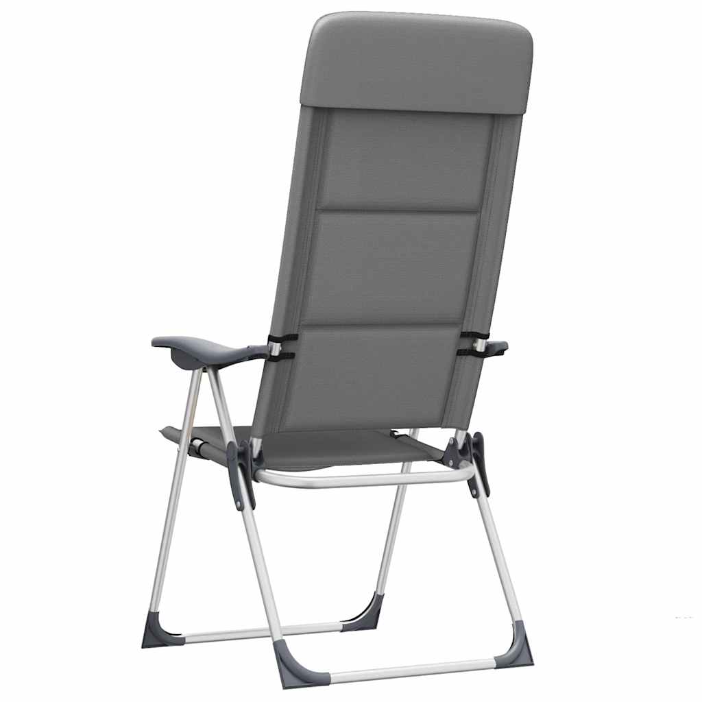 Sedie da Campeggio 2 pz in Alluminio Grigio 58x69x111 cm