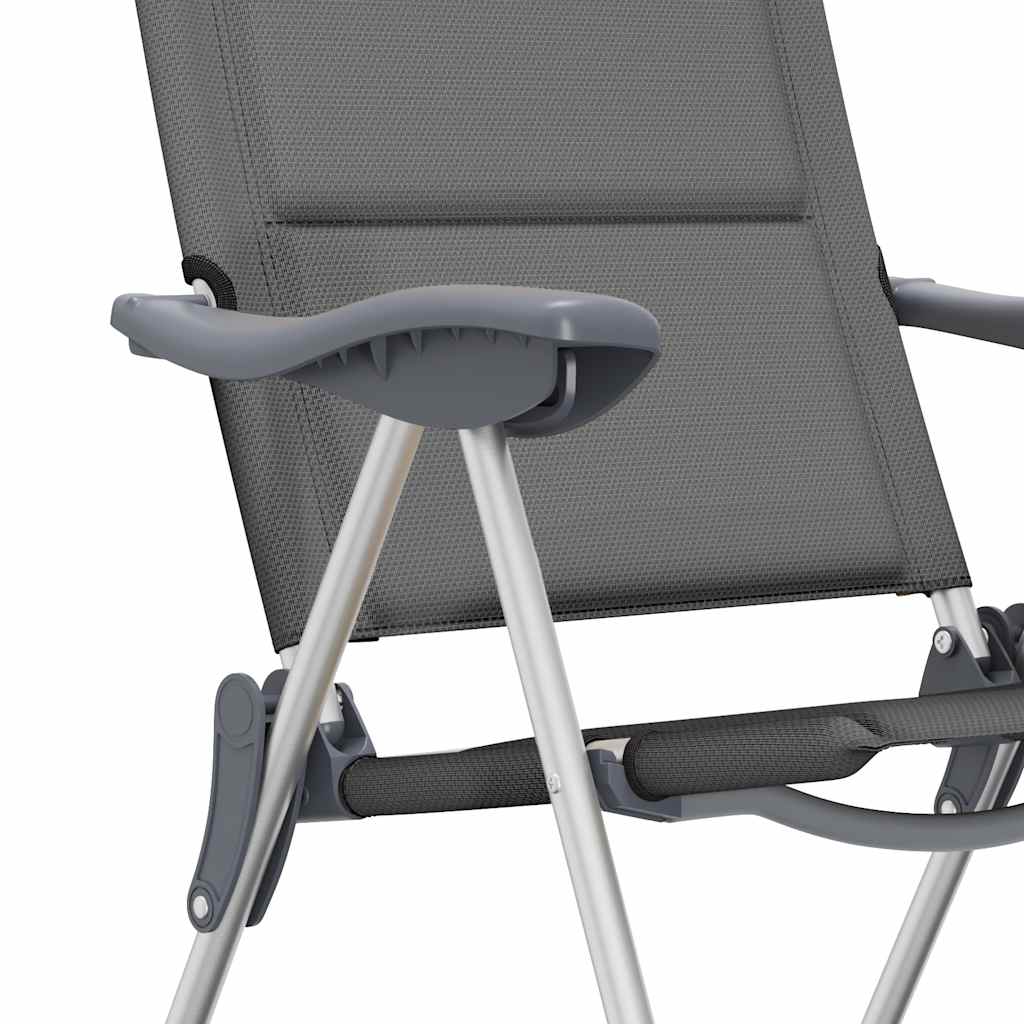 Sedie da Campeggio 2 pz in Alluminio Grigio 58x69x111 cm