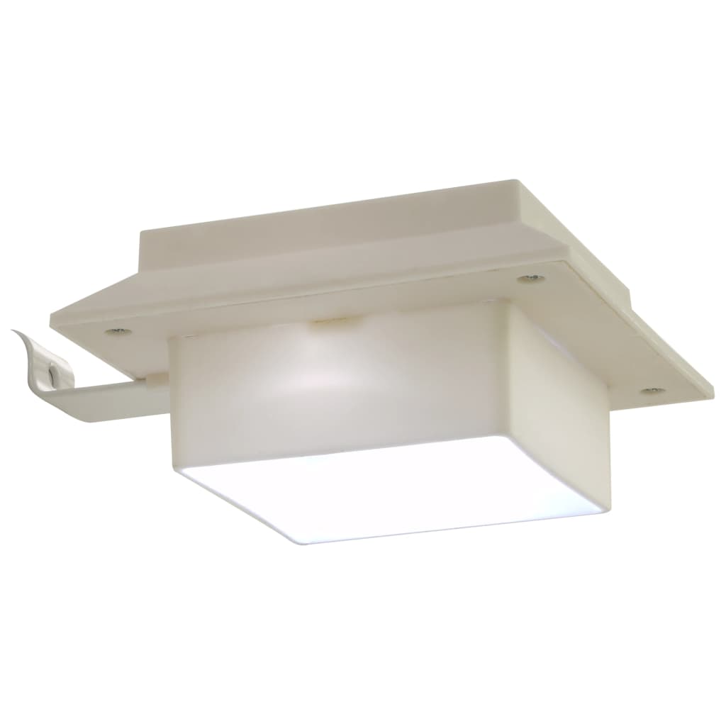 Lampade Solari da Esterni 6 pz a LED Quadrate 12 cm Bianco