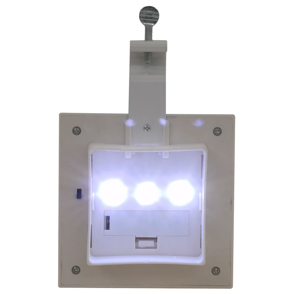 Lampade Solari da Esterni 6 pz a LED Quadrate 12 cm Bianco