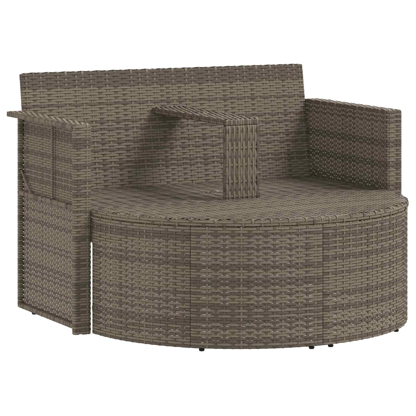 Divano da Giardino 2 Posti Cuscini Ombrellone Grigio Rattan PE