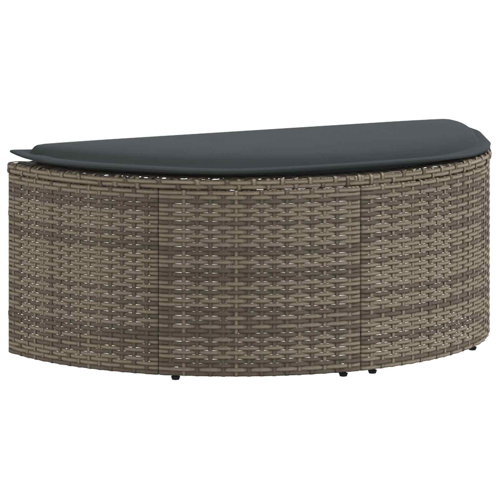 Divano da Giardino 2 Posti Cuscini Ombrellone Grigio Rattan PE