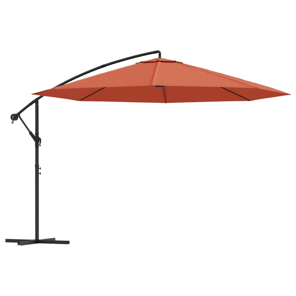 Ombrellone a Sbalzo Palo in Alluminio 350 cm Terracotta
