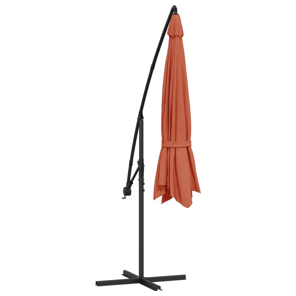 Ombrellone a Sbalzo Palo in Alluminio 350 cm Terracotta