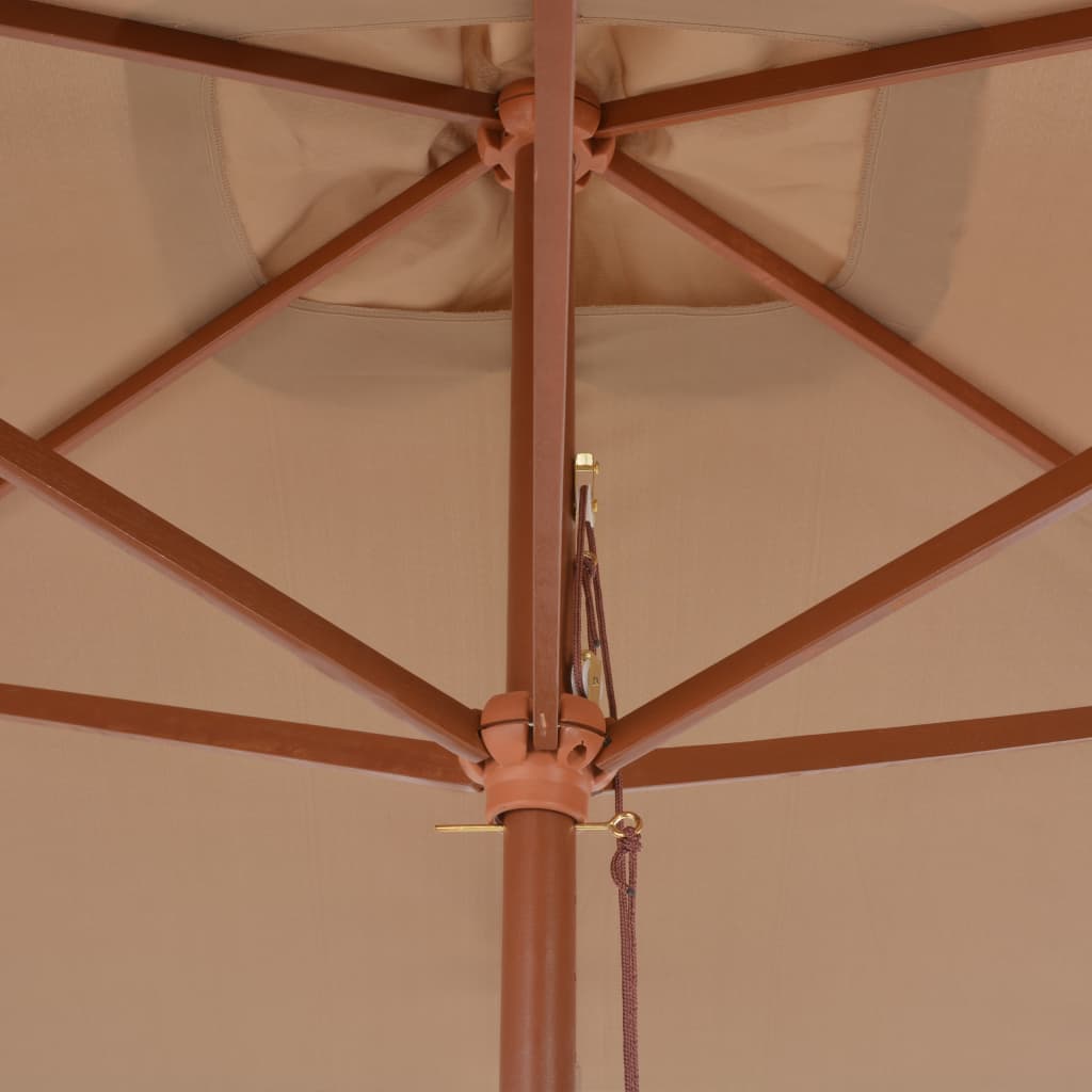Ombrellone da Esterni con Palo in Legno 200x300 cm Tortora