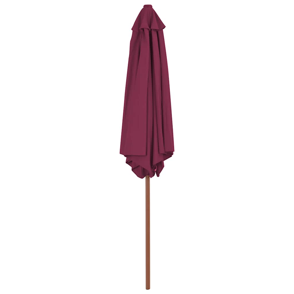 Ombrellone da Esterni con Palo in Legno 270 cm Rosso Bordeaux