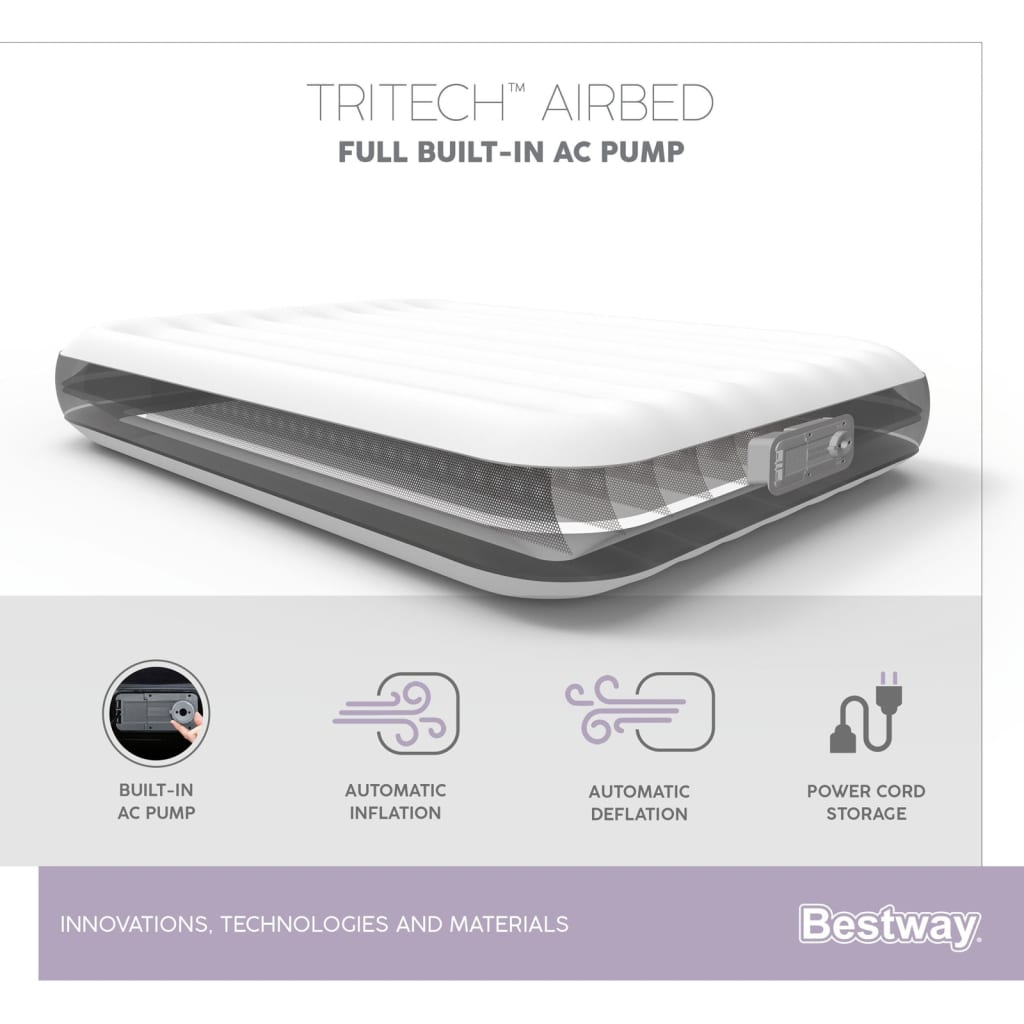Bestway Letto ad Aria Aeroluxe 2 Persone con Pompa Integrata Nero