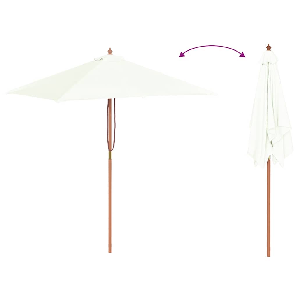 Ombrellone da Esterni con Palo in Legno 150x200 cm Sabbia