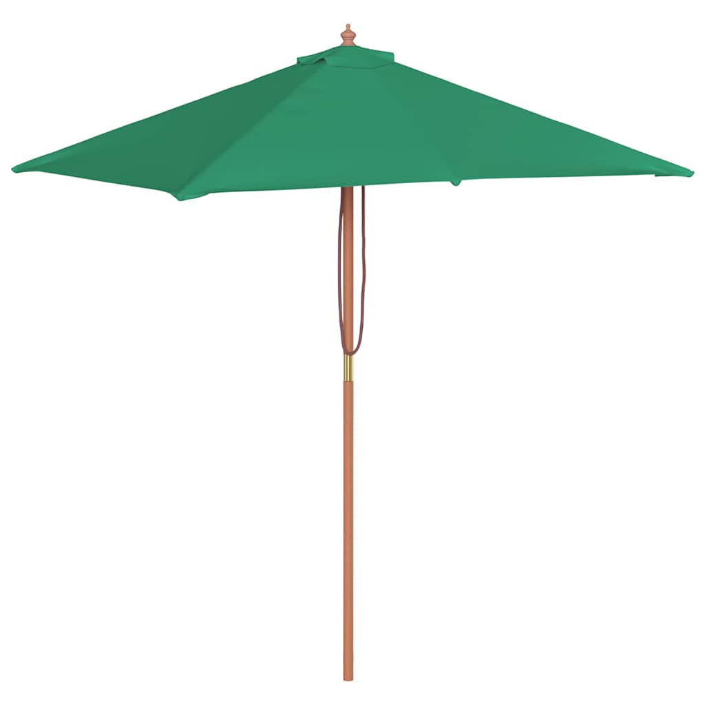 Ombrellone da Esterni con Palo in Legno 150x200 cm Verde