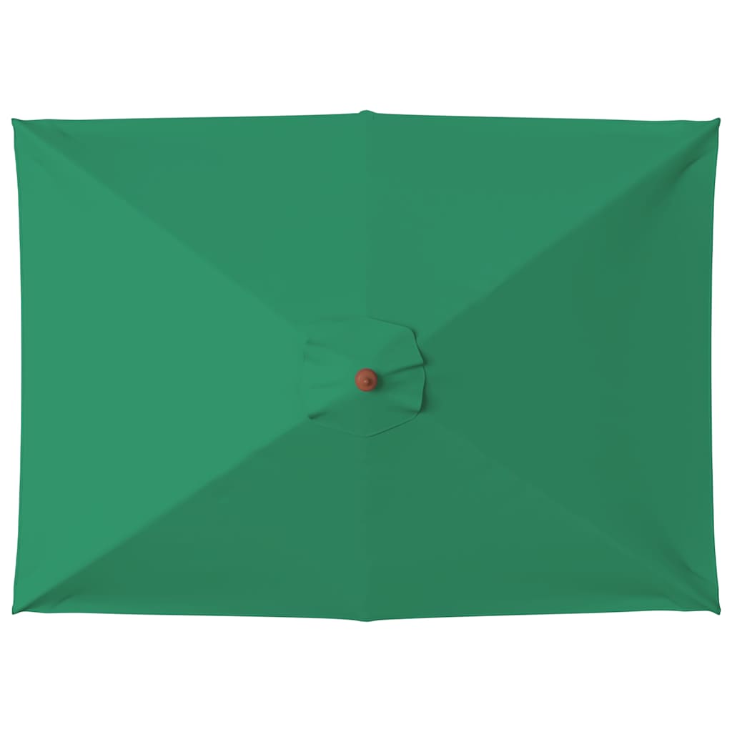 Ombrellone da Esterni con Palo in Legno 150x200 cm Verde