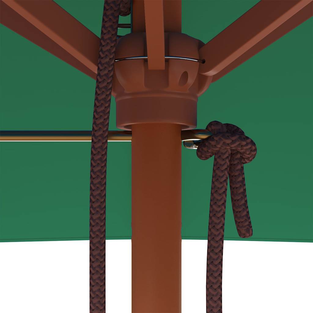 Ombrellone da Esterni con Palo in Legno 150x200 cm Verde