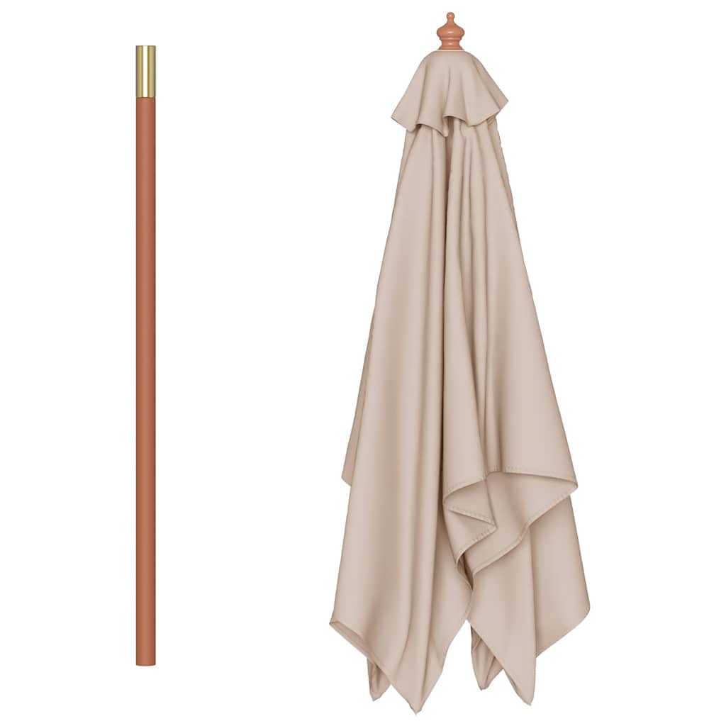 Ombrellone da Esterni con Palo in Legno 150x200 cm Tortora
