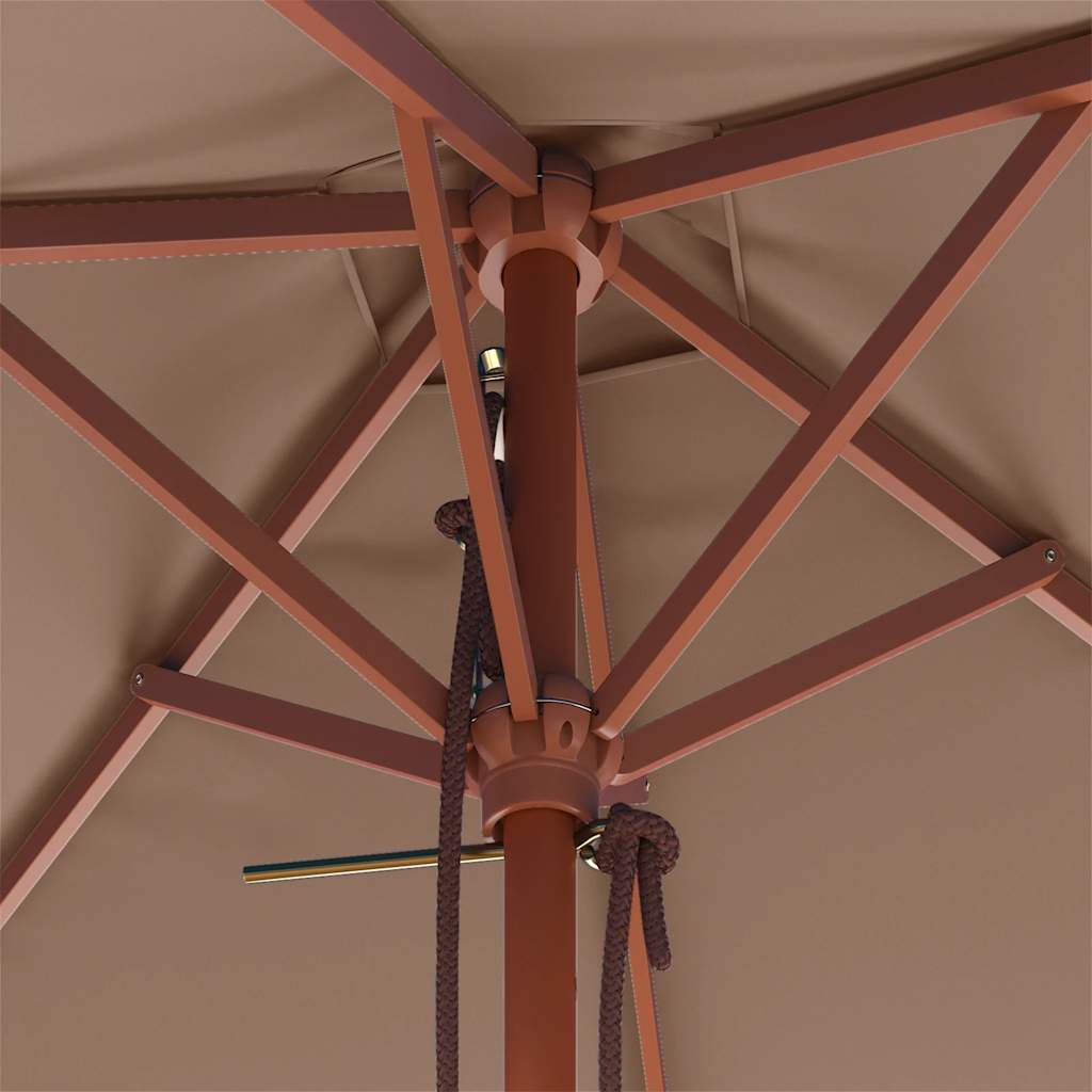 Ombrellone da Esterni con Palo in Legno 150x200 cm Tortora