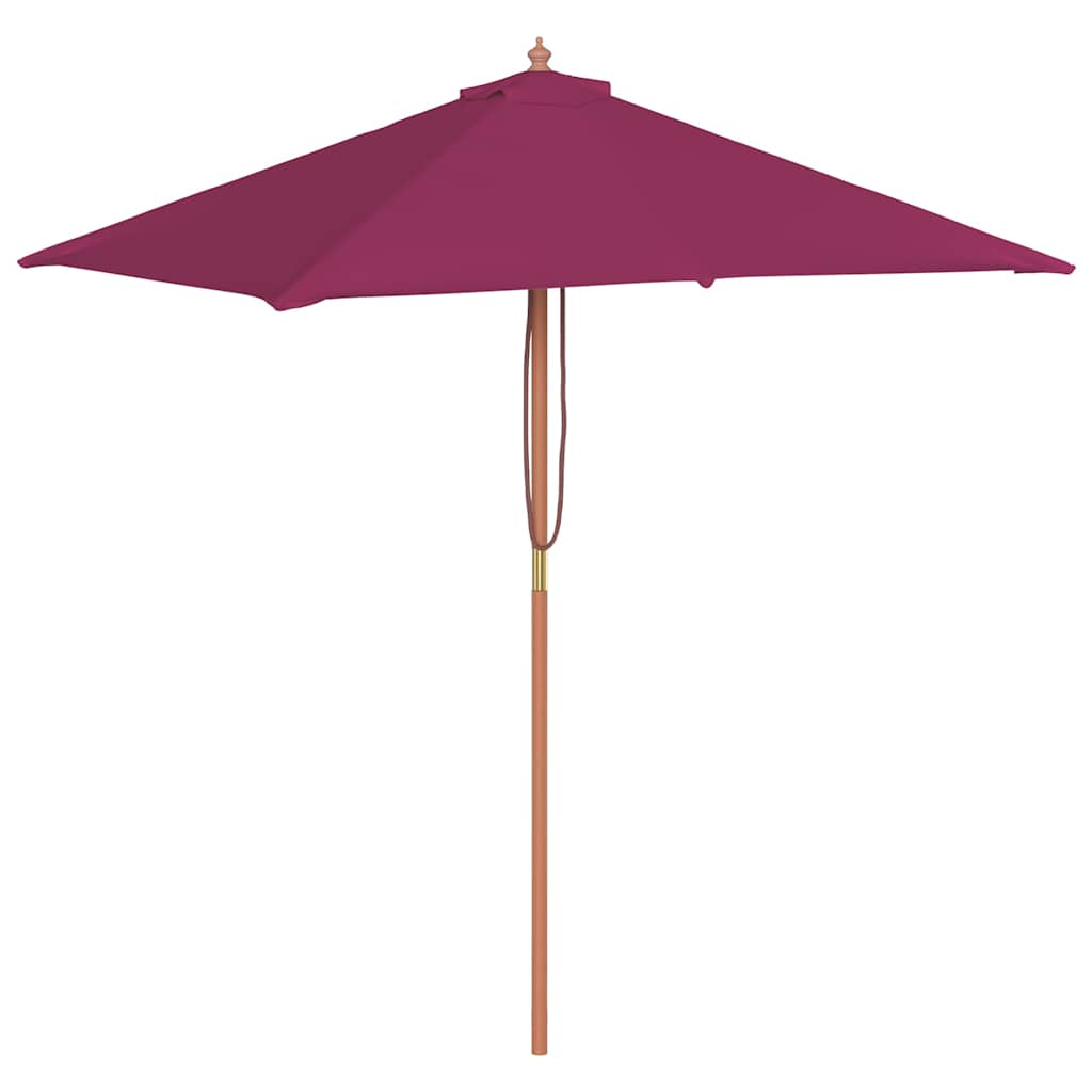 Ombrellone da Esterni Palo in Legno 150x200 cm Rosso Bordeaux