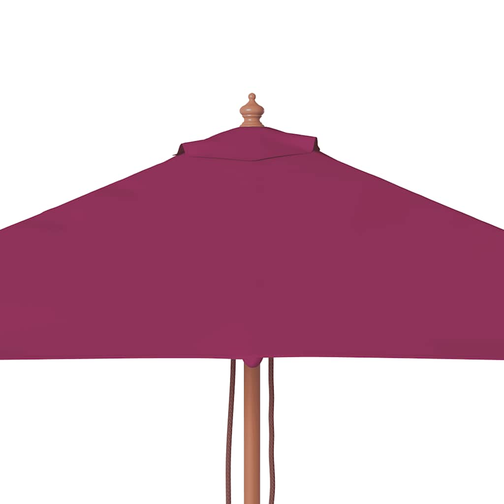 Ombrellone da Esterni Palo in Legno 150x200 cm Rosso Bordeaux