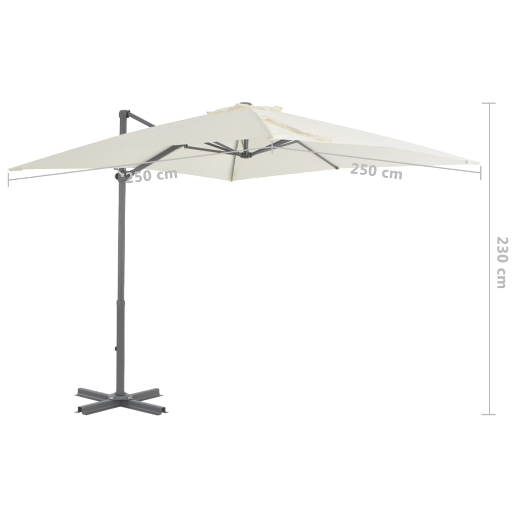 Ombrellone a Sbalzo con Palo in Alluminio 250x250 cm Sabbia