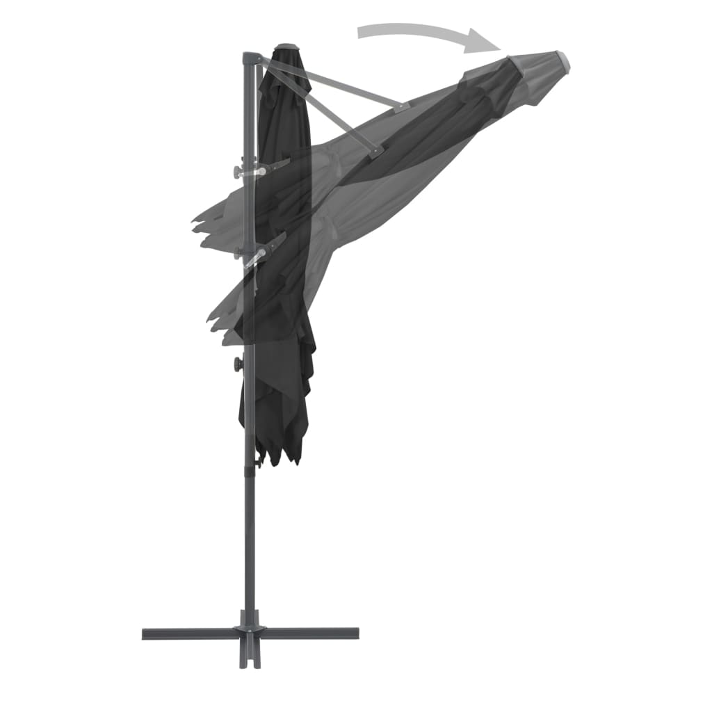Ombrellone a Sbalzo con Palo in Acciaio 250x250 cm Antracite