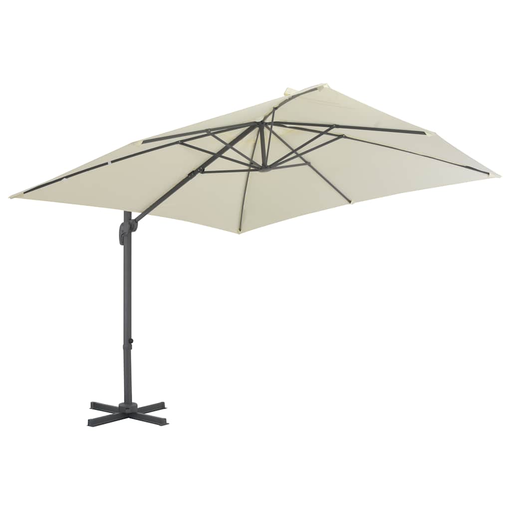 Ombrellone da giardino a sbalzo con palo in alluminio 300x300 cm Sabbia