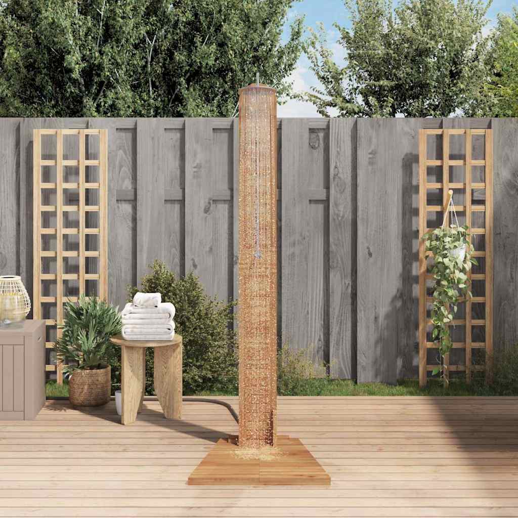 Doccia da Giardino in Legno Massello di Teak 70x75x204cm
