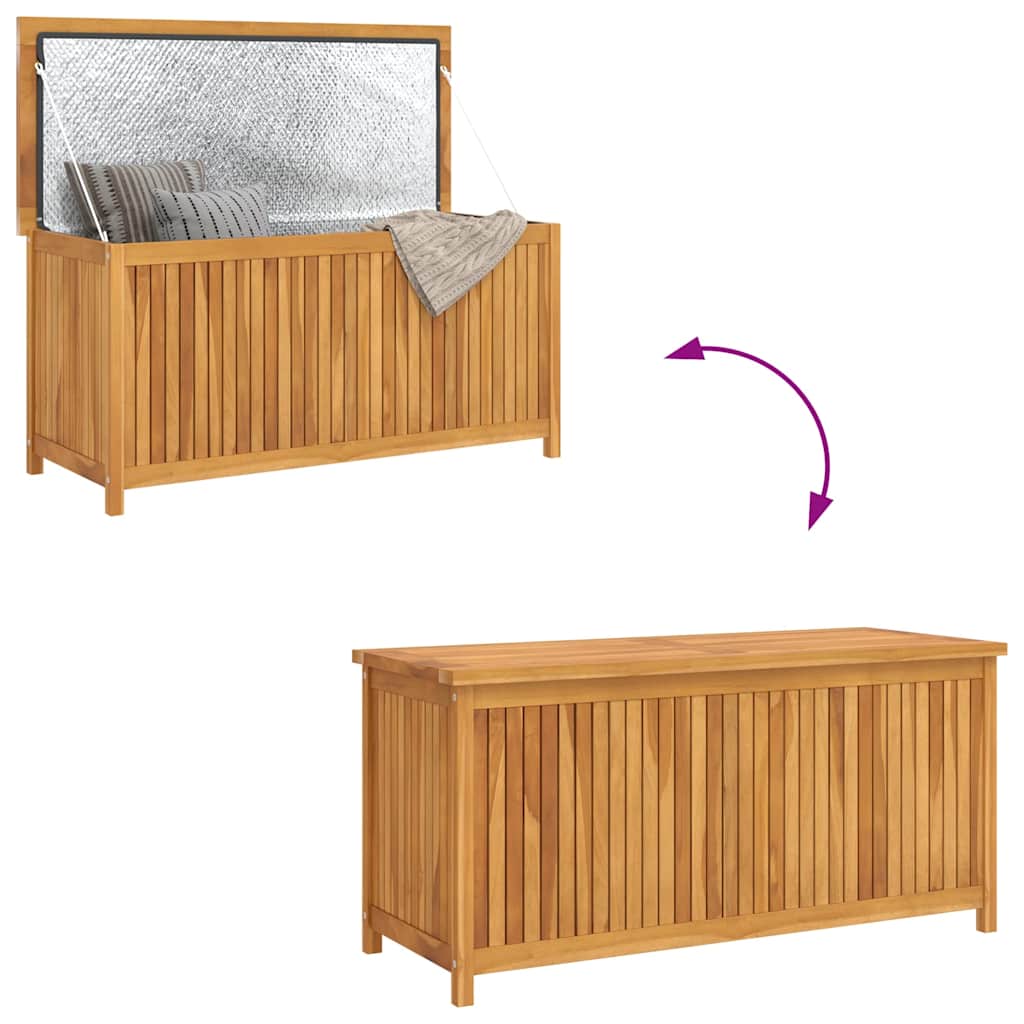 Baule da Giardino 120x50x58 cm in Legno Massello di Teak