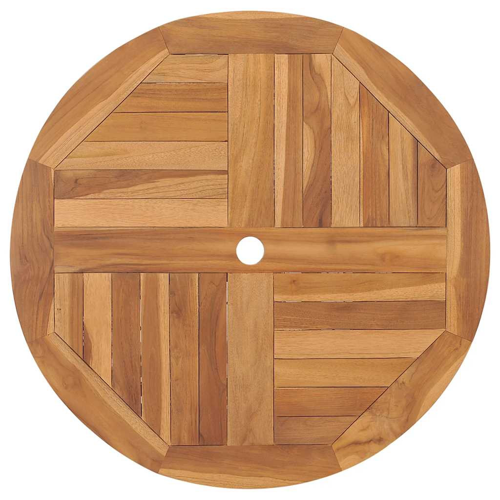 Tavolo da Giardino Pieghevole 85x76cm in Legno Massello di Teak