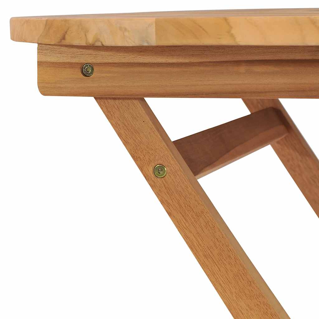 Tavolo da Giardino Pieghevole 85x76cm in Legno Massello di Teak