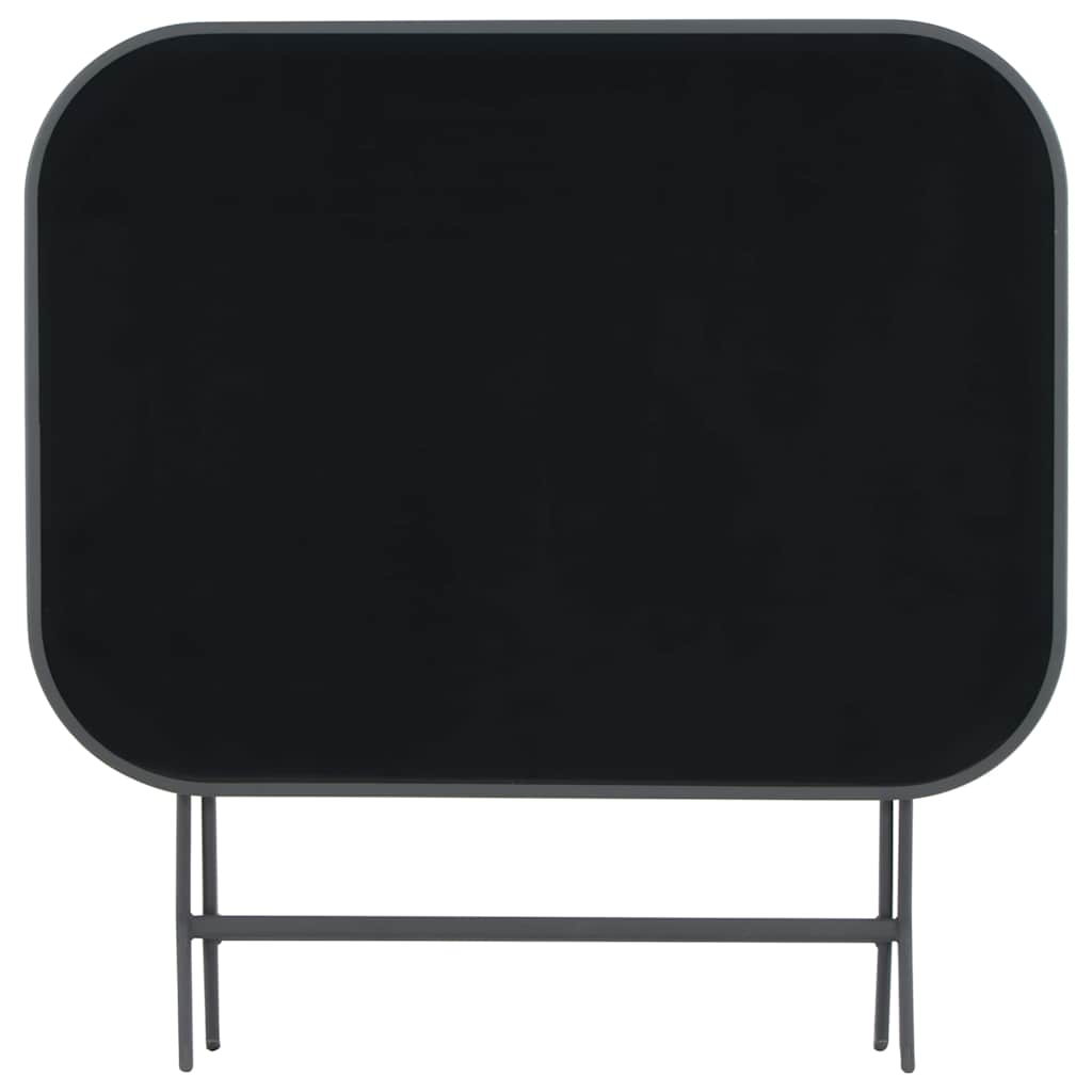Tavolo Giardino Pieghevole Grigio 100x75x72 cm Vetro e Acciaio