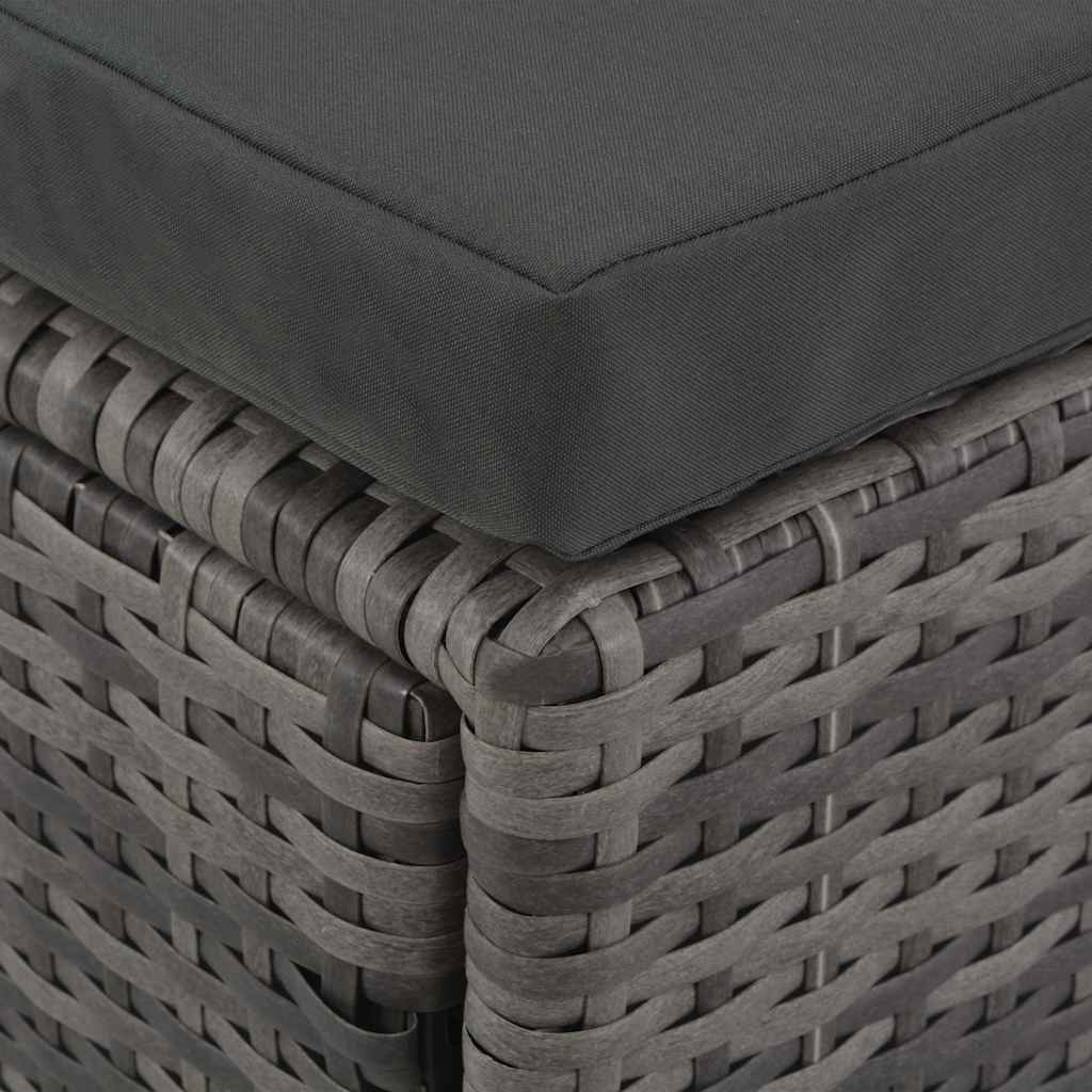 Set Divani da Giardino 4 pz con Cuscini in Polyrattan Grigio